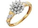 9CT GOLD Diamond Twist Ring Guaranteed diamond weight Â¼....